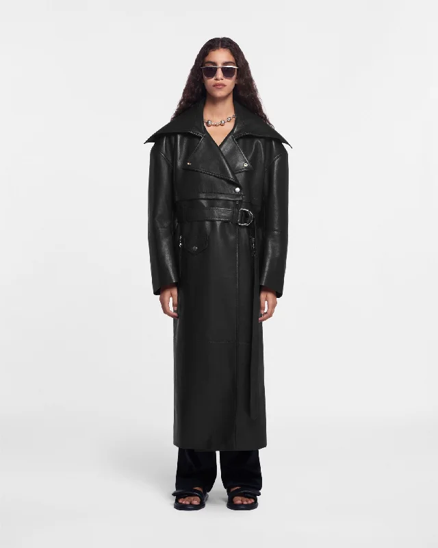Women's High-End Clothing Popular Collection Mariella - Regenerated Leather Biker Coat - Black Women's High-End Clothing Popular Collection Mariella - Regenerated Leather Biker Coat - Black