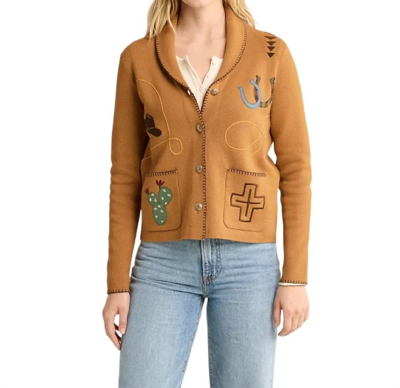 Women's Clothes For Work Events Style Without Limits Western Cardigan In Buckskin Brown