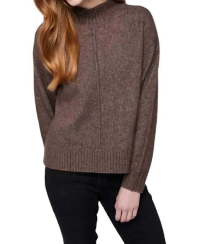 Women's Evening Attire Contemporary Elegance Crane Pullover Sweater In Heather Woodland