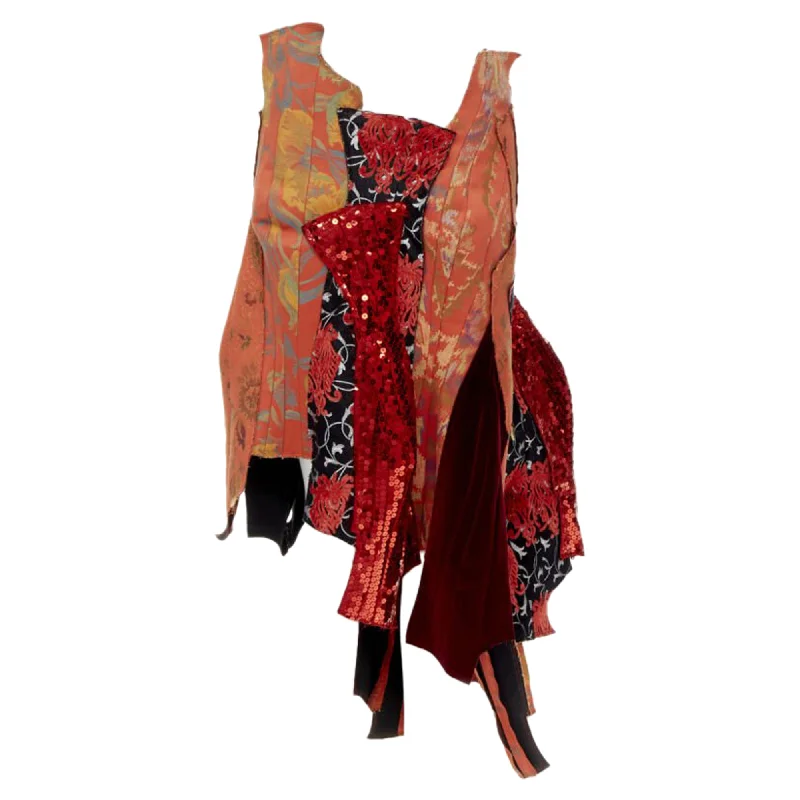 Women's Elegant Evening Attire Relaxed Style Comme Des Garcons oriental jacquard sequins devore skirt Women's Elegant Evening Attire Relaxed Style Comme Des Garcons oriental jacquard sequins devore skirt