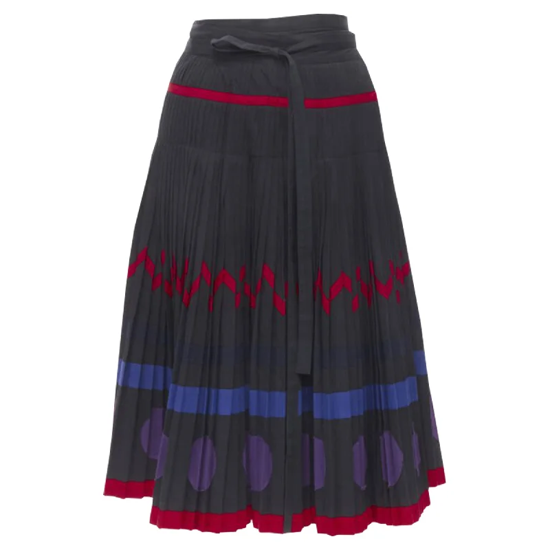 Elegant Details Comme Des Garcons geometric pattern pleated wrapped skirt