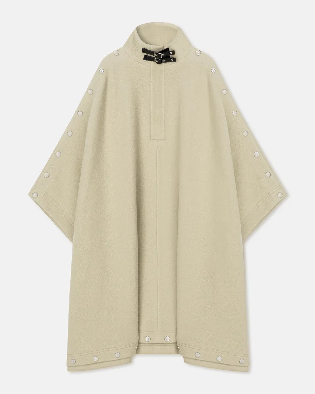 Women's Party Outfit Quick Grab Deals Wita - Studded Felted Wool Cape - Oat