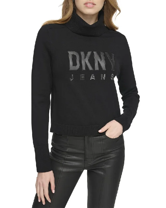 Latest Fashion DKNY Turtleneck Logo Sweater