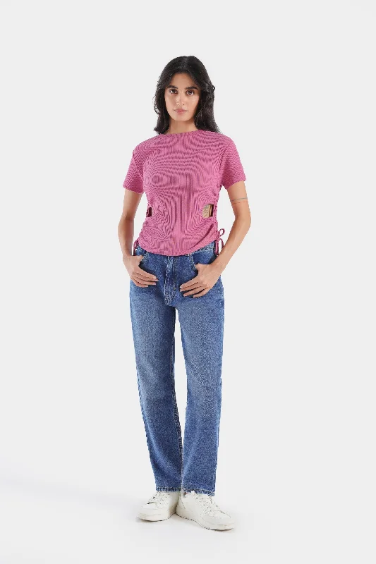 Lightweight Fabric Mom Fit Jeans