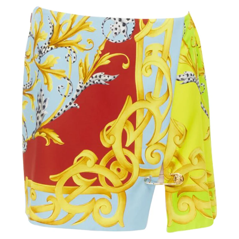 Comfortable Women's Attire Discover Now Versace Pop Barocco Medusa safety pin mini skirt Comfortable Women's Attire Discover Now Versace Pop Barocco Medusa safety pin mini skirt
