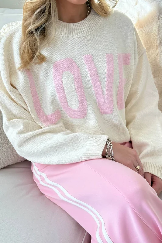 Urban Femme Streetwear All Love Sweater In Off-White