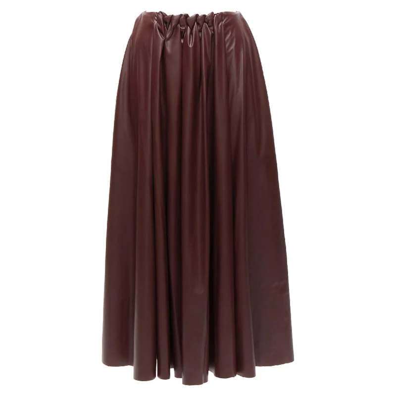 Top Brand Discounts Roksanda faux leather wool lined ruched waist A-line midi skirt