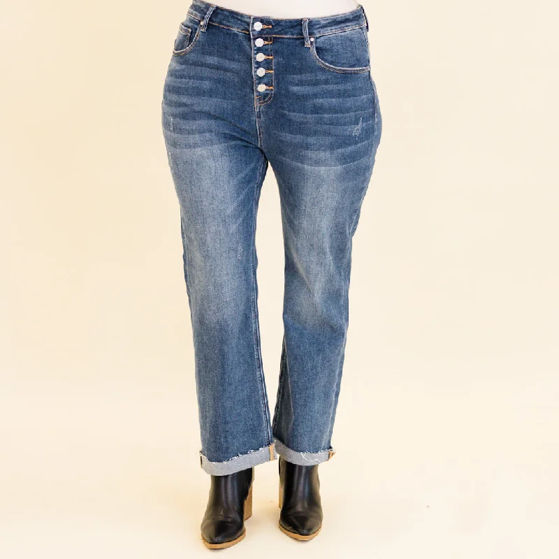 Women's Trendy Garments Inspired By You, Designed For You Check The Time Jeans, Dark Wash Women's Trendy Garments Inspired By You, Designed For You Check The Time Jeans, Dark Wash