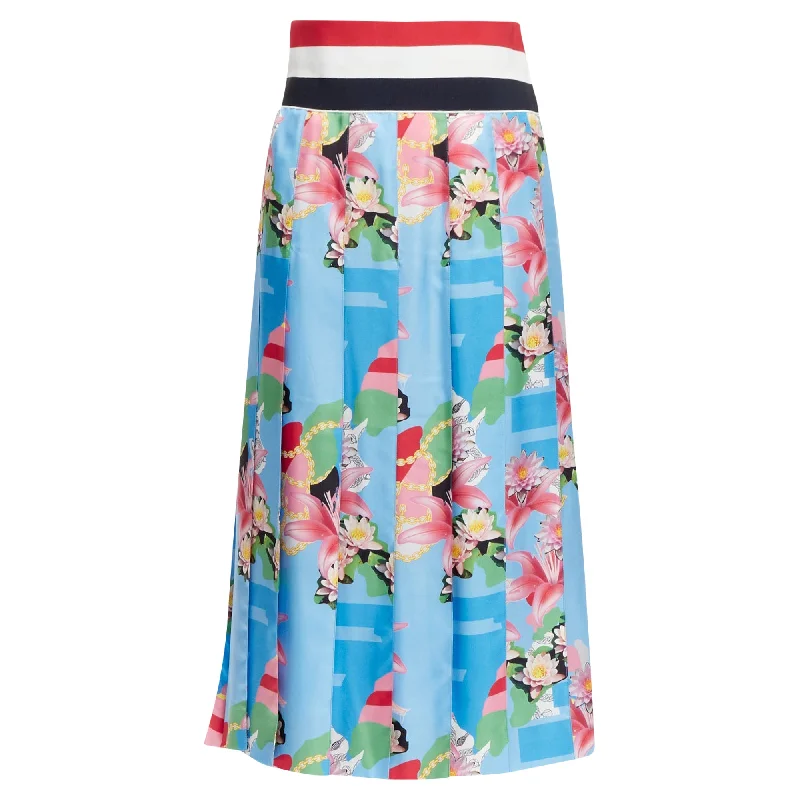 Inspired By You, Designed For You Thom E silk floral print web waistband midi skirt