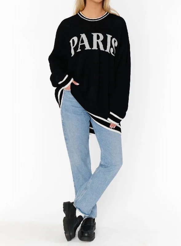 Limited Stock Adventure Paris Graphic Knit Sweater In Black