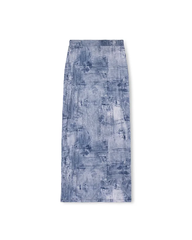 Women's Trendy Casual Outfit Summer Deals Mesh Printed Maxi Skirt