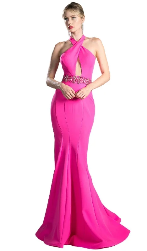 Save On Classic Elegant Styles Ladivine 11978 - Sleeveless Cross Halter Neck Trumpet Pageant Dress