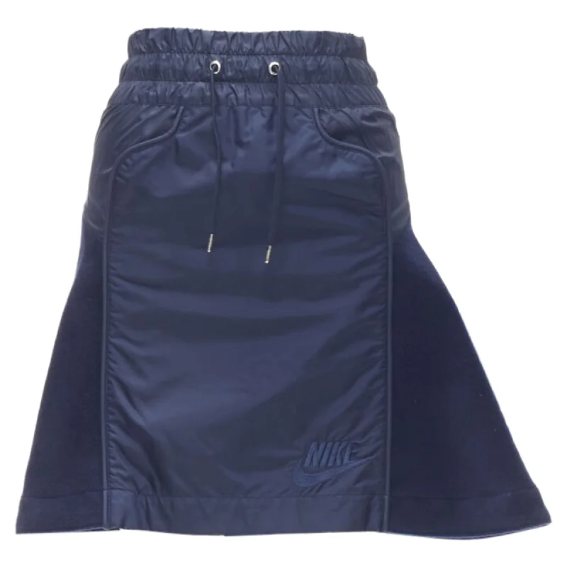 Stylish Women's Attire Boutique Styles Sacai Nike nylon wool kick back skirt