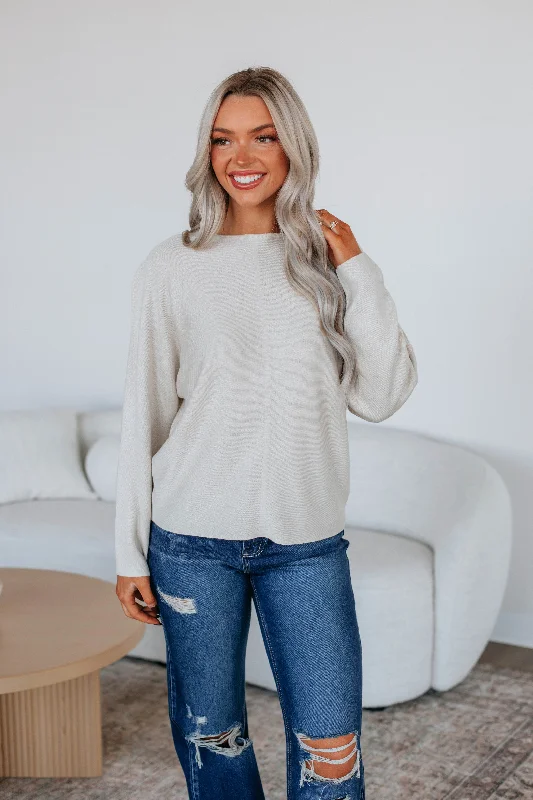 Elegant Fashion Gentry Dolman Sweater - Natural