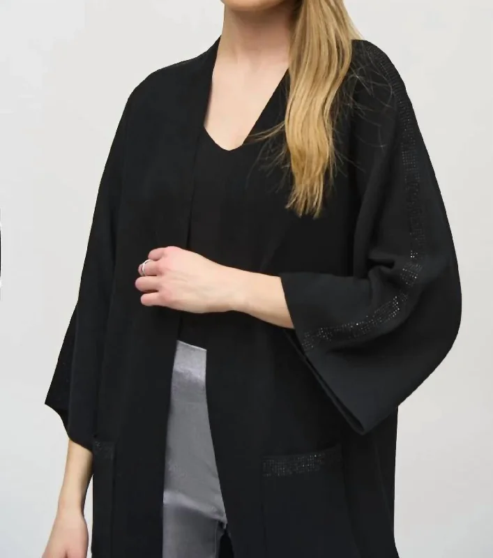 Top Brand Discounts Sweater Knit Kimono Cover Up In Black